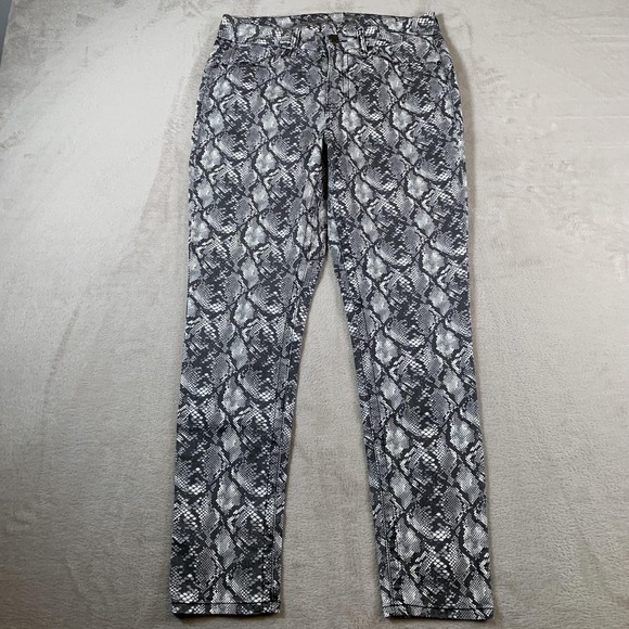 Seven7 Denim - Seven7 Pants Womens 12 Snakeskin Print High Rise Skinny‎ Jeans Tummyless Stretch